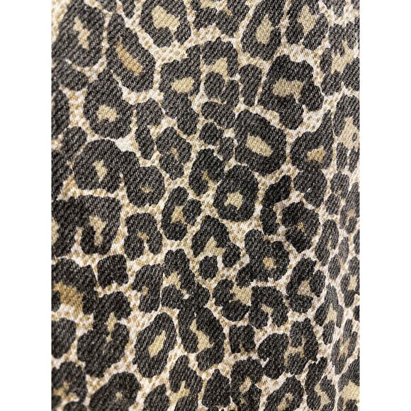 ALLSAINTS Leopard Print Anders Cropped Mixed Media Jacket Small - Picture 6 of 9